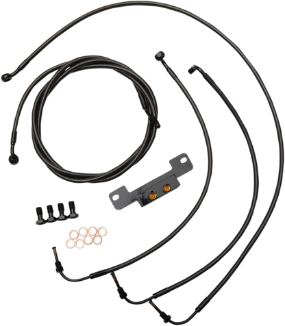 LA CHOPPERS Standard Midnight Braided Handlebar Cable/Brake Line Kit - Mini Ape Hangers - '17-'19 Touring LA-8055KT-08M