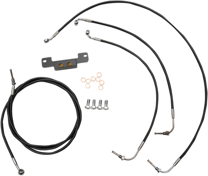 LA CHOPPERS Standard Black Vinyl Handlebar Cable/Brake Line Kit - 12"-14" Ape Hangers - '17-'19 Touring LA-8055KT-13B
