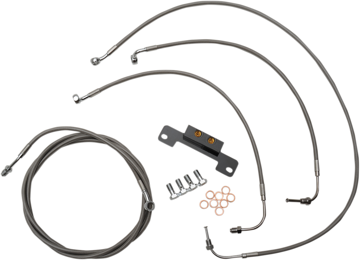 LA CHOPPERS Standard Stainless Braided Handlebar Cable/Brake Line Kit - 15"-17" Ape Hangers - '17-'19 Touring LA-8055KT-16