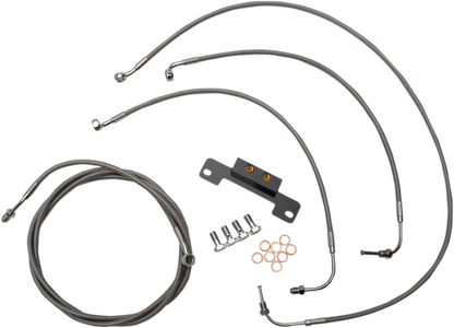 LA CHOPPERS Standard Stainless Braided Handlebar Cable/Brake Line Kit - 18"-20" Ape Hangers - '17-'19 Touring LA-8055KT-19