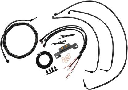 LA CHOPPERS Complete Midnight Braided Cable Kit - 18"-20" Handlebars - '17-'20 Touring LA-8055KT2-19M