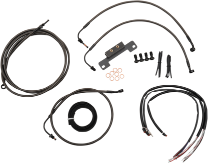 LA CHOPPERS Complete Midnight Braided Cable Kit - 15"-17" Handlebars - '16 FLHX LA-8012KT2B-16M