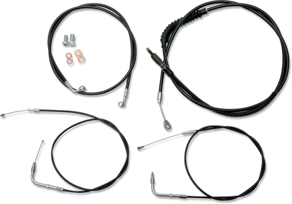 LA CHOPPERS Standard Black Vinyl Handlebar Cable/Brake Line Kit - 18"-20" Ape Hangers - '08-'17 FXDF LA-8230KT-19B
