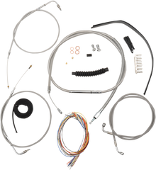 LA CHOPPERS Handlebar Cable/Brake Line Kit - Complete - 18" - 20" Handlebars - Stainless LA-8230KT2-19