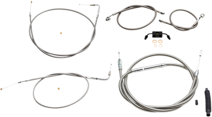 LA CHOPPERS Standard Stainless Braided Handlebar Cable/Brake Line Kit - 15"-17" Ape Hangers - '12-'17 FXDF LA-8231KT-16