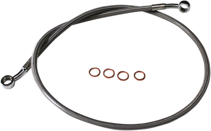 LA CHOPPERS Scout Complete Stainless Braided Handlebar Cable/Brake Line Kit - Stock Handlebars - Natural LA-8400KT-08