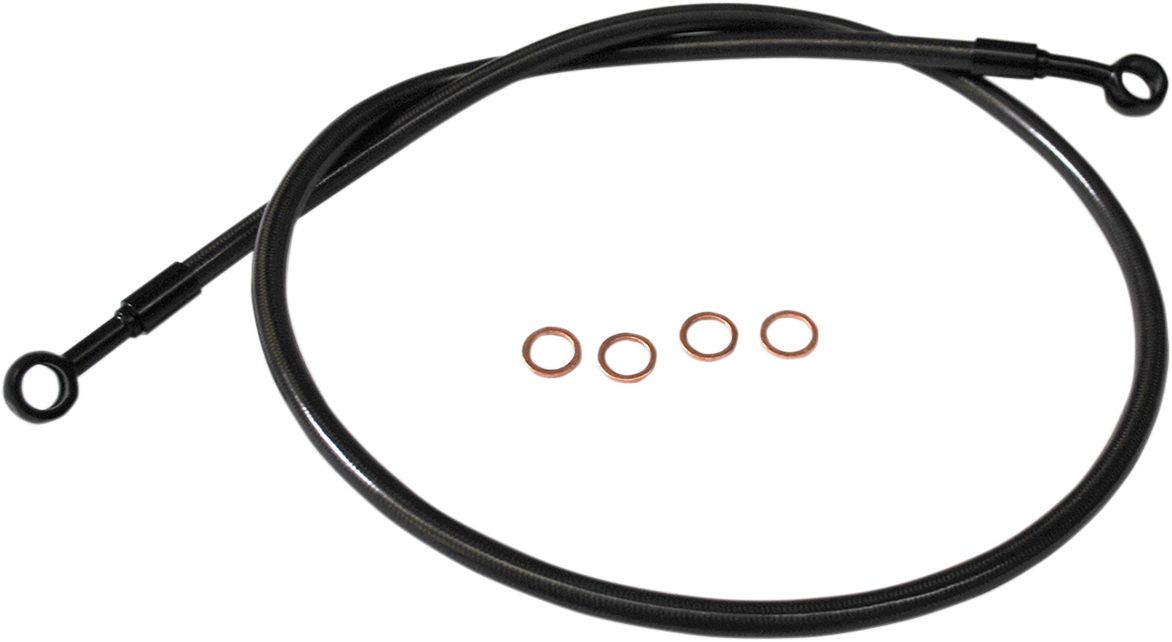 LA CHOPPERS Scout Complete Stainless Braided Handlebar Cable/Brake Line Kit - 12"-14" Handlebars - Midnight LA-8400KT-13M