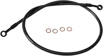 LA CHOPPERS Scout Complete Stainless Braided Handlebar Cable/Brake Line Kit - 12"-14" Handlebars - Midnight LA-8400KT-13M
