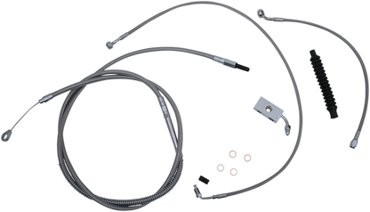 LA CHOPPERS Standard Stainless Braided Handlebar Cable/Brake Line Kit - 18"-20" Ape Hangers - '18-'22 Softail LA-8152KT-19