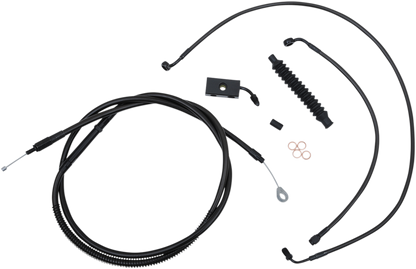 LA CHOPPERS Standard Midnight Braided Handlebar Cable/Brake Line Kit - 18"-20" Ape Hangers - '18-'22 Softail LA-8152KT-19M