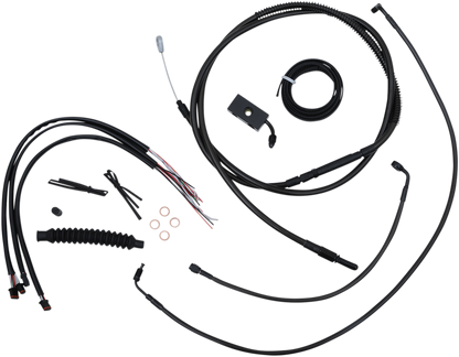 LA CHOPPERS Complete Midnight Braided Cable Kit - 15"-17" Handlebars - ABS - '18-'22 Softail LA-8152KT2-16M