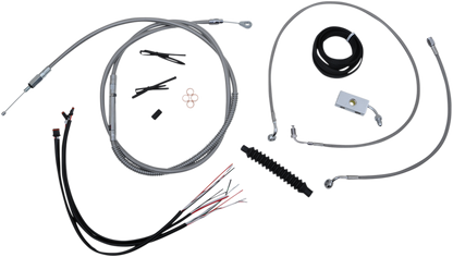 LA CHOPPERS Complete Stainless Braided Handlebar Cable/Brake Line Kit - 18"-20" Handlebars - '18-'22 Softail LA-8152KT2-19
