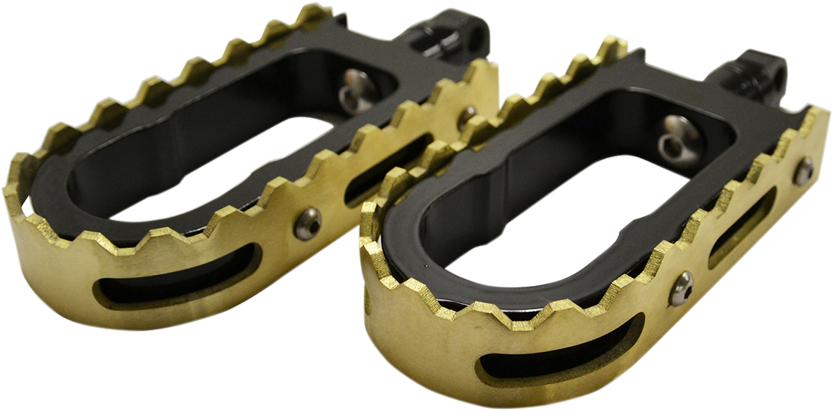 LA CHOPPERS BMX Foot Pegs - Black/Brass LA-7205-02B