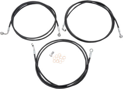 LA CHOPPERS Brake Line - 18" - 20" Ape Hanger Handlebars - Black LA-8052B19B
