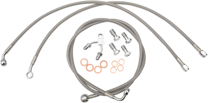LA CHOPPERS Brake Lines - 15" - 17" Ape Hanger Handlebars - Stainless Steel LA-8150B16