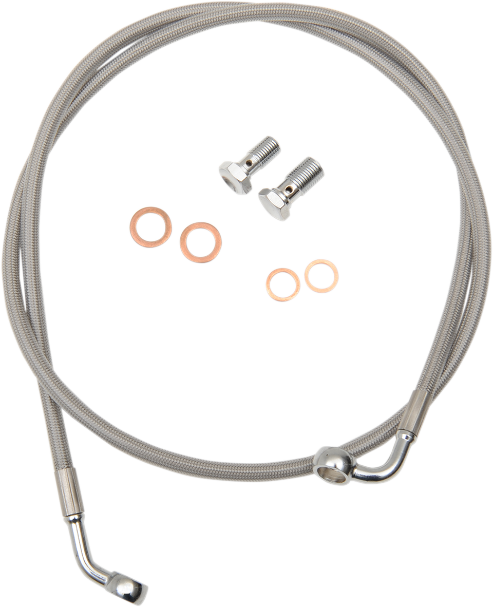 LA CHOPPERS Brake Lines - 15" - 17" Ape Hanger Handlebars - Stainless Steel LA-8310B16