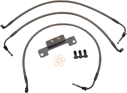 LA CHOPPERS Brake Lines - 12" - 14" Ape Hanger Handlebars - Midnight LA-8011B13M