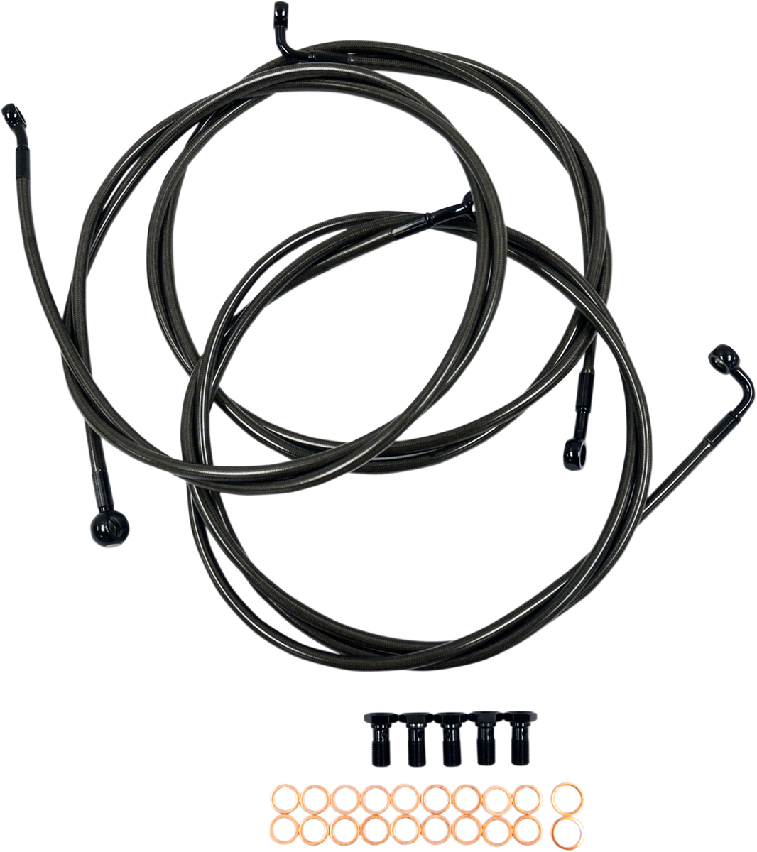 LA CHOPPERS Brake Lines - 18" - 20" Ape Hanger Handlebars - Midnight LA-8052B19M