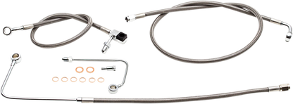LA CHOPPERS Brake Lines - 12" - 14" Ape Hanger Handlebars - Stainless Steel LA-8151B13