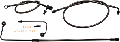 LA CHOPPERS Brake Lines - 12" - 14" Ape Hanger Handlebars - Midnight LA-8151B13M