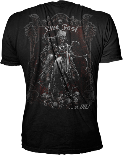 LETHAL THREAT Live Fast Reaper T-Shirt - Black - 4XL LT20855-4XL