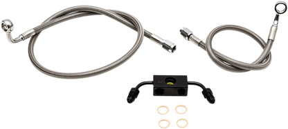 LA CHOPPERS Brake Lines - 12" - 14" Ape Hanger Handlebars - Stainless Steel LA-8321B13