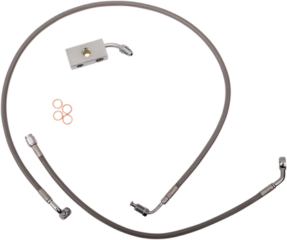 LA CHOPPERS Brake Lines - 12" - 14" Ape Hanger Handlebars - Stainless Steel LA-8152B13