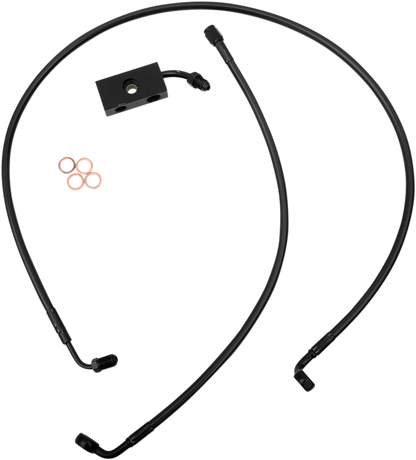 LA CHOPPERS Brake Lines - 12" - 14" Ape Hanger Handlebars - Midnight LA-8152B13M