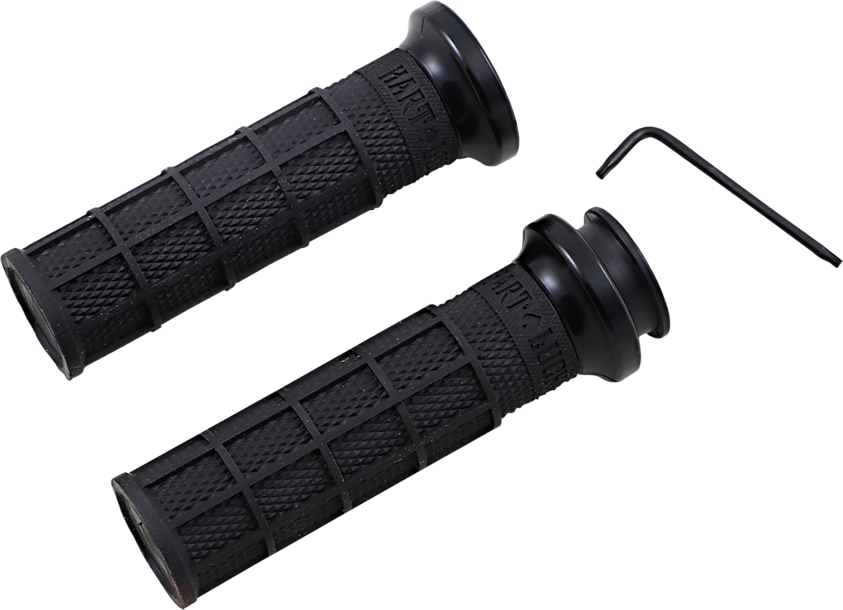 ODI Hart-Luck Signature V-Twin Lock-On™ Grips for Indian - Black/Black V31ITW-BB-B