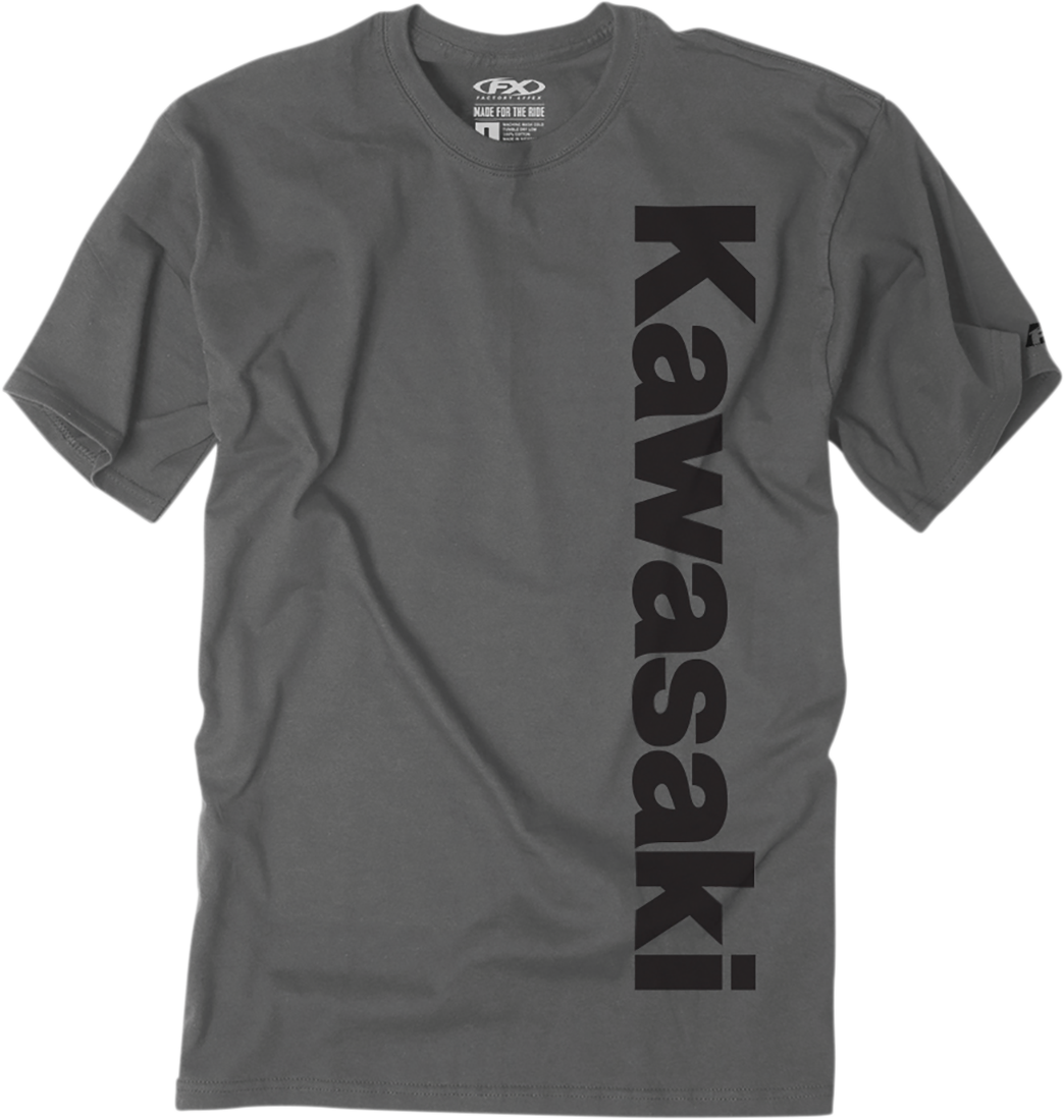 FACTORY EFFEX Kawasaki Vertical T-Shirt - Charcoal Gray - Medium 24-87102
