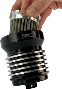 PC RACING Flo® "Spin-On" Oil Filter - Black with Cooling Fins PCS1BC