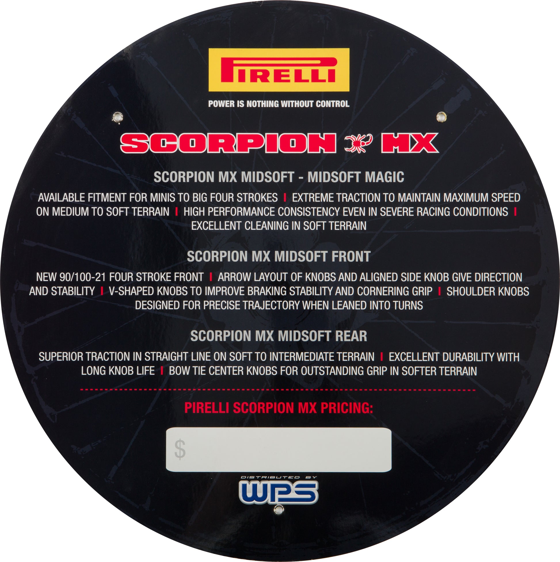 Tire Insert Display Sign Scorpion Mid Soft