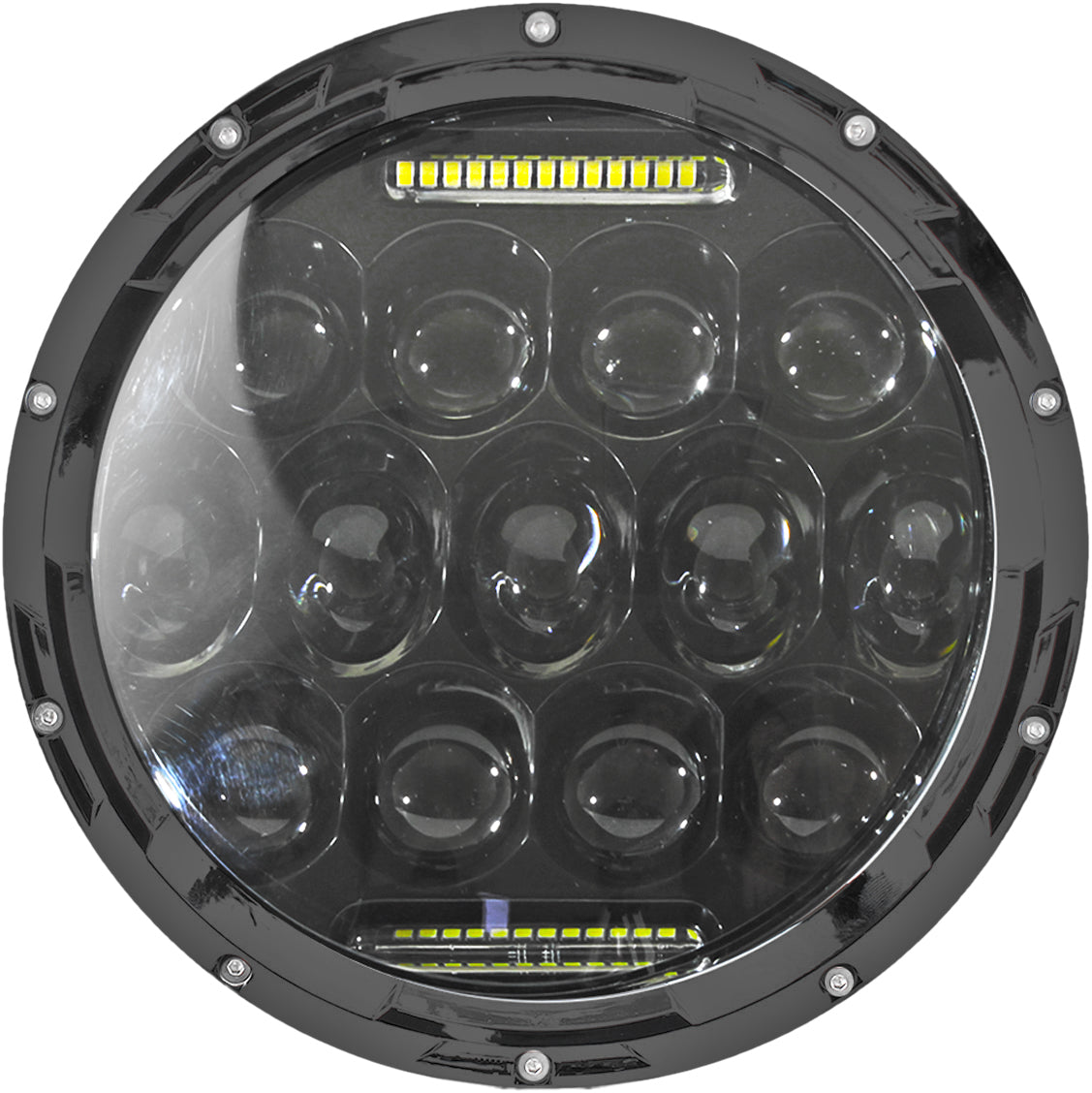 Headlight 7" Blk "Beast" Long Throw