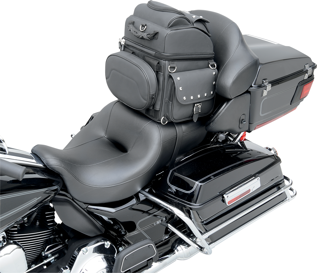 SADDLEMEN Sissy Bar Bag - Black Studded 3515-0119