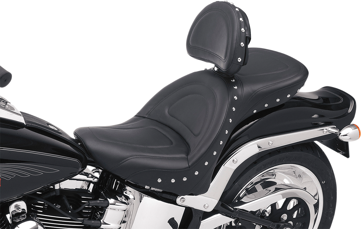 SADDLEMEN Explorer Special Seat - Studded - w/ Backrest - FL/FX '00-'06 8102J