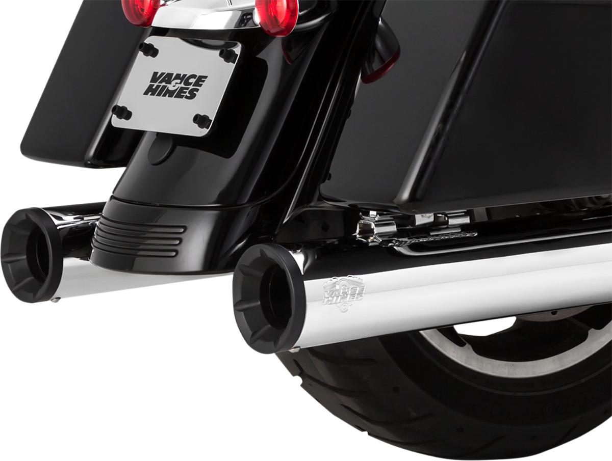 VANCE & HINES Eliminator 400 Slip-On Mufflers - Chrome with Black End Caps 16708