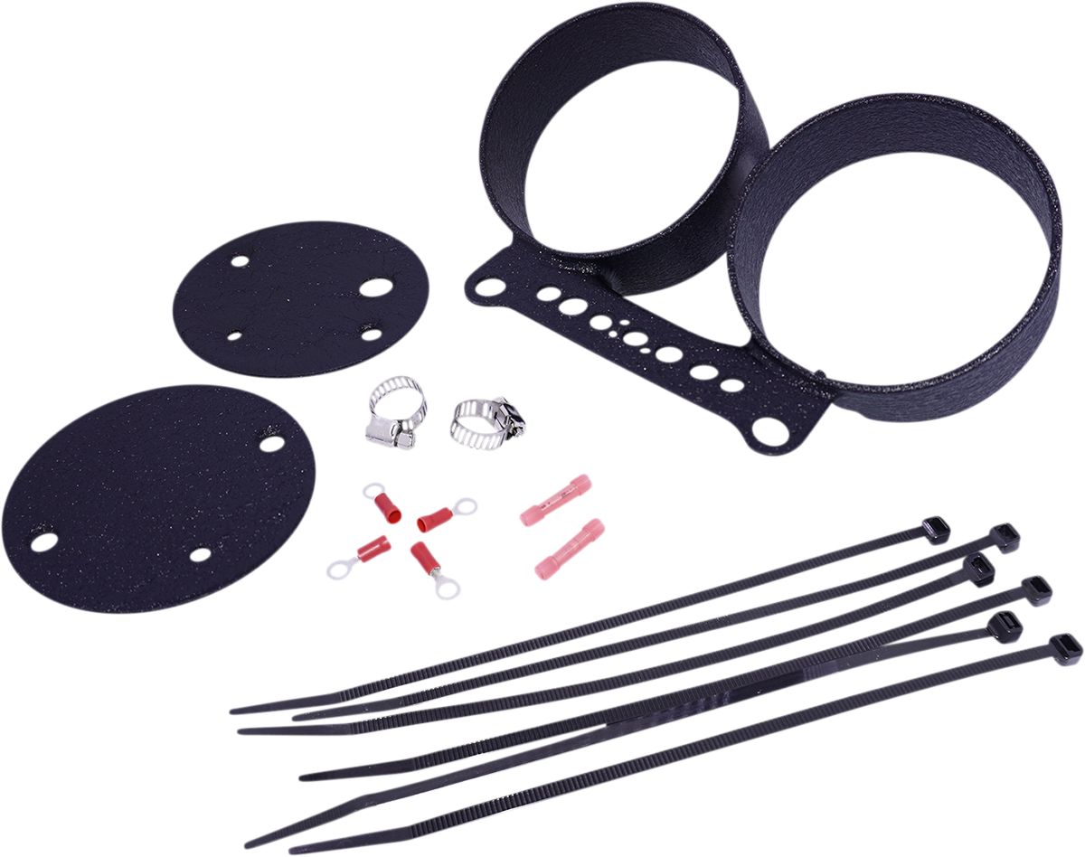 DRAG SPECIALTIES Dual Gauge Bracket - Wrinkle Black T21-6924WB
