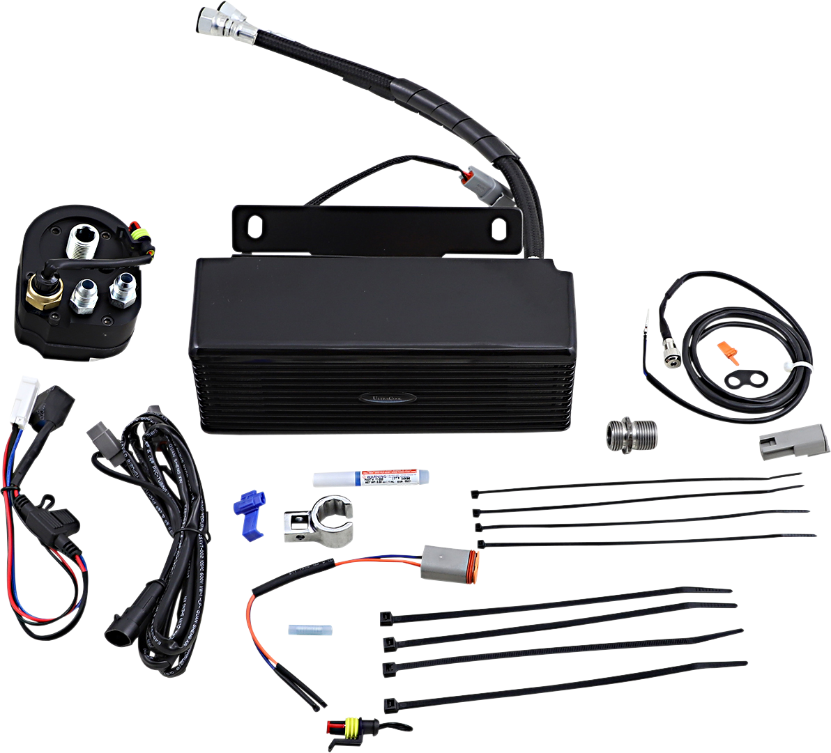 ULTRACOOL Below Regulator Mount Oil Cooler - Gloss Black - Touring/Trike RF-2GSS