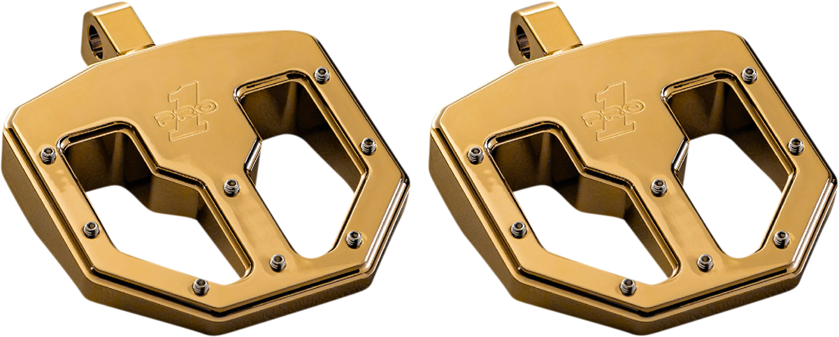 PRO-ONE PERF.MFG. BMX V1 Foot Pegs - Male - Gold 500761TIN