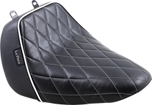 LE PERA Bare Bones Solo Seat - Diamond Stitch w/ White Stitching/Piping - Black - FLFB '18-'23 LYO-007DMWTP