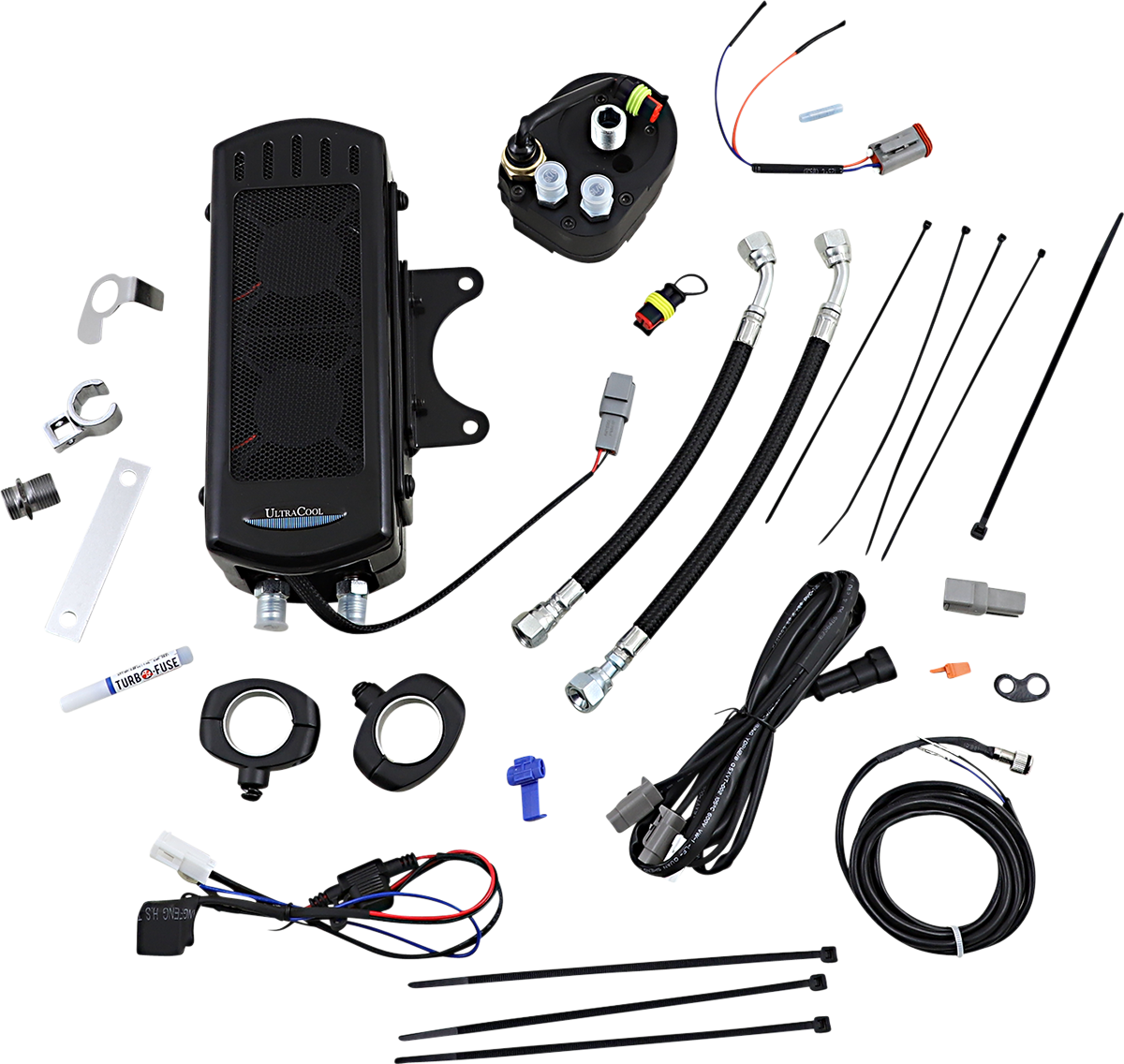 ULTRACOOL Oil Cooler Kit - Gloss Black - Touring/Trike SMT-2GSS