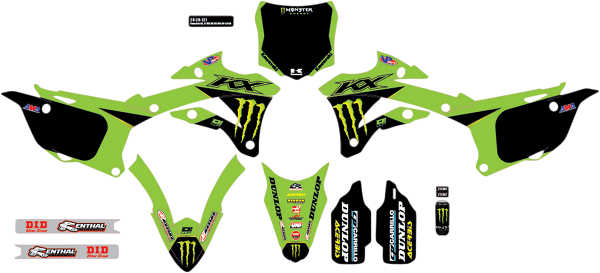 D'COR VISUALS Graphic Kit - '21 Monster Energy - KX 85/100 20-20-121
