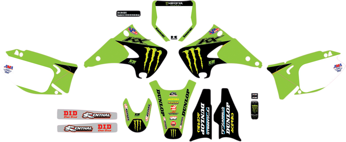 D'COR VISUALS Graphic Kit - '21 Monster Energy - KX 125/250 20-20-501