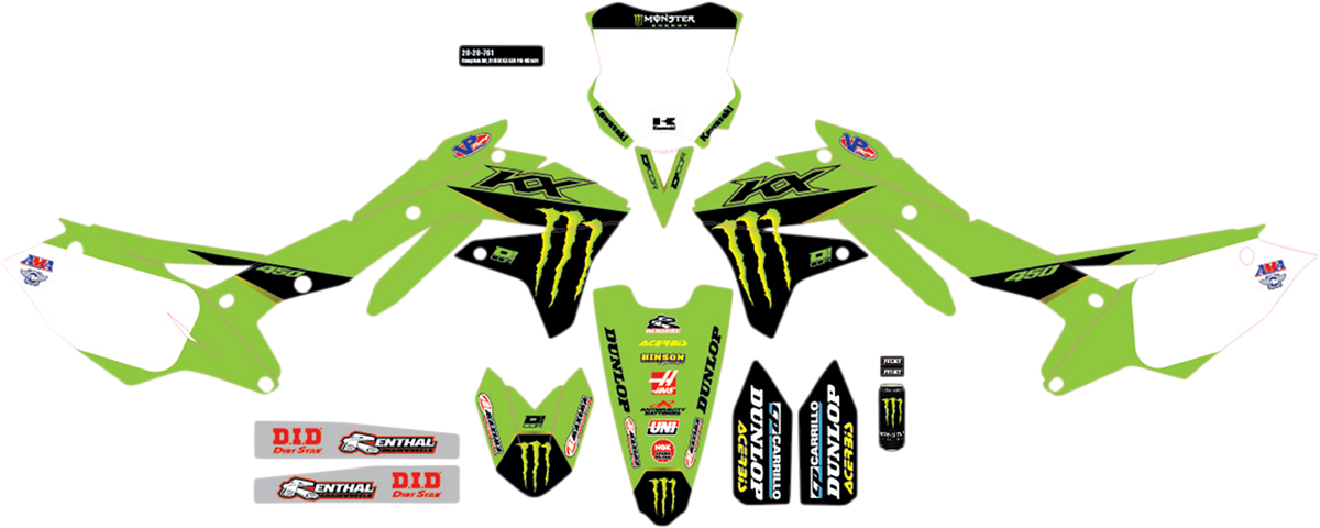 D'COR VISUALS Graphic Kit - '21 Monster Energy - KX 450 F 20-20-761