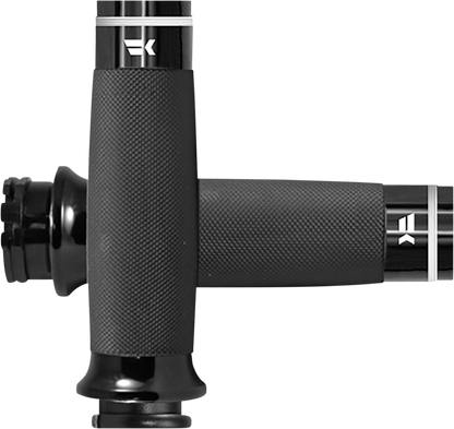 KHROME WERKS Turbine Grips - Custom Contour - TBW - Black 500120