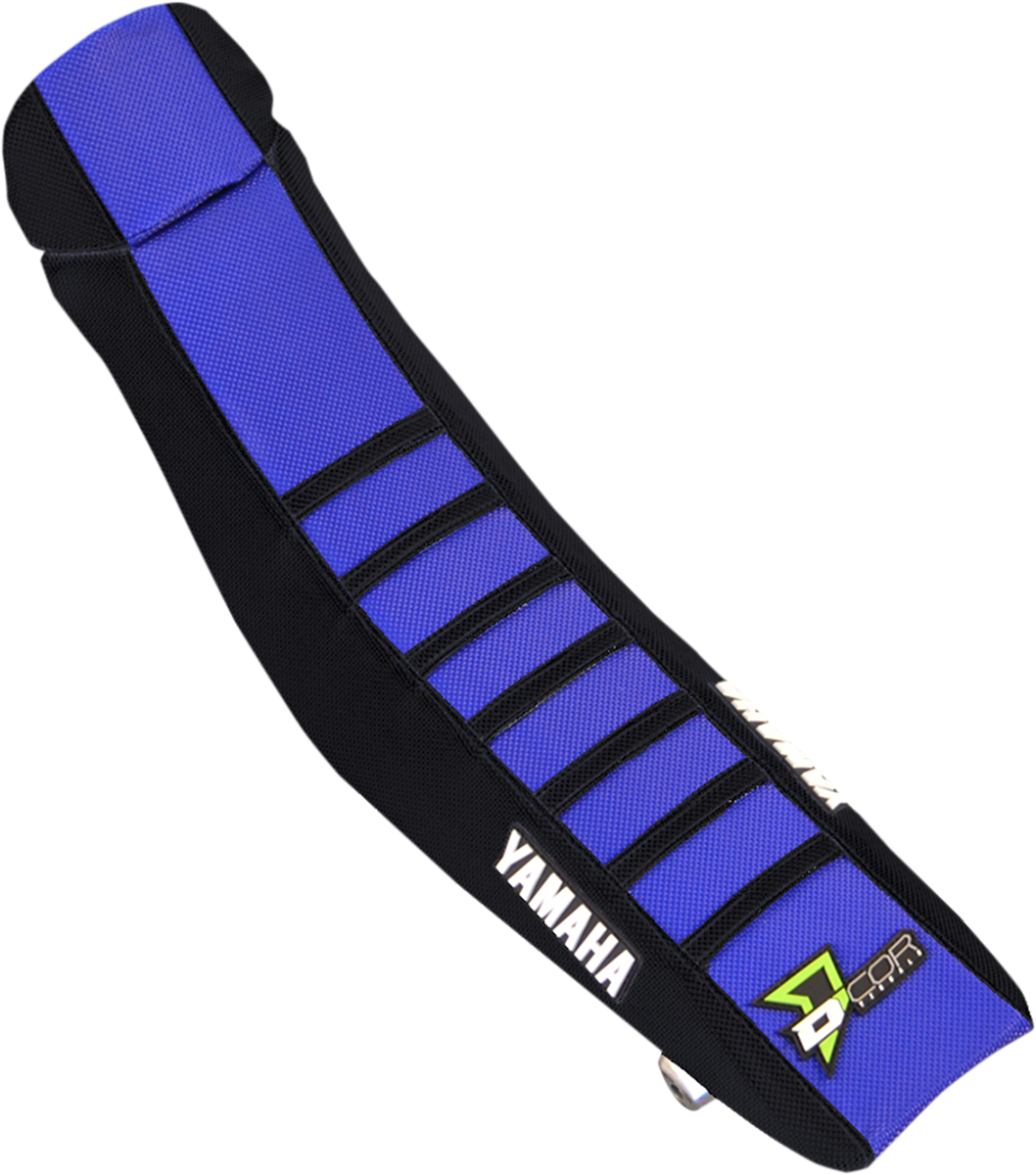 D'COR VISUALS Seat Cover - Black/Blue - YZ65 '18-'26 30-50-066