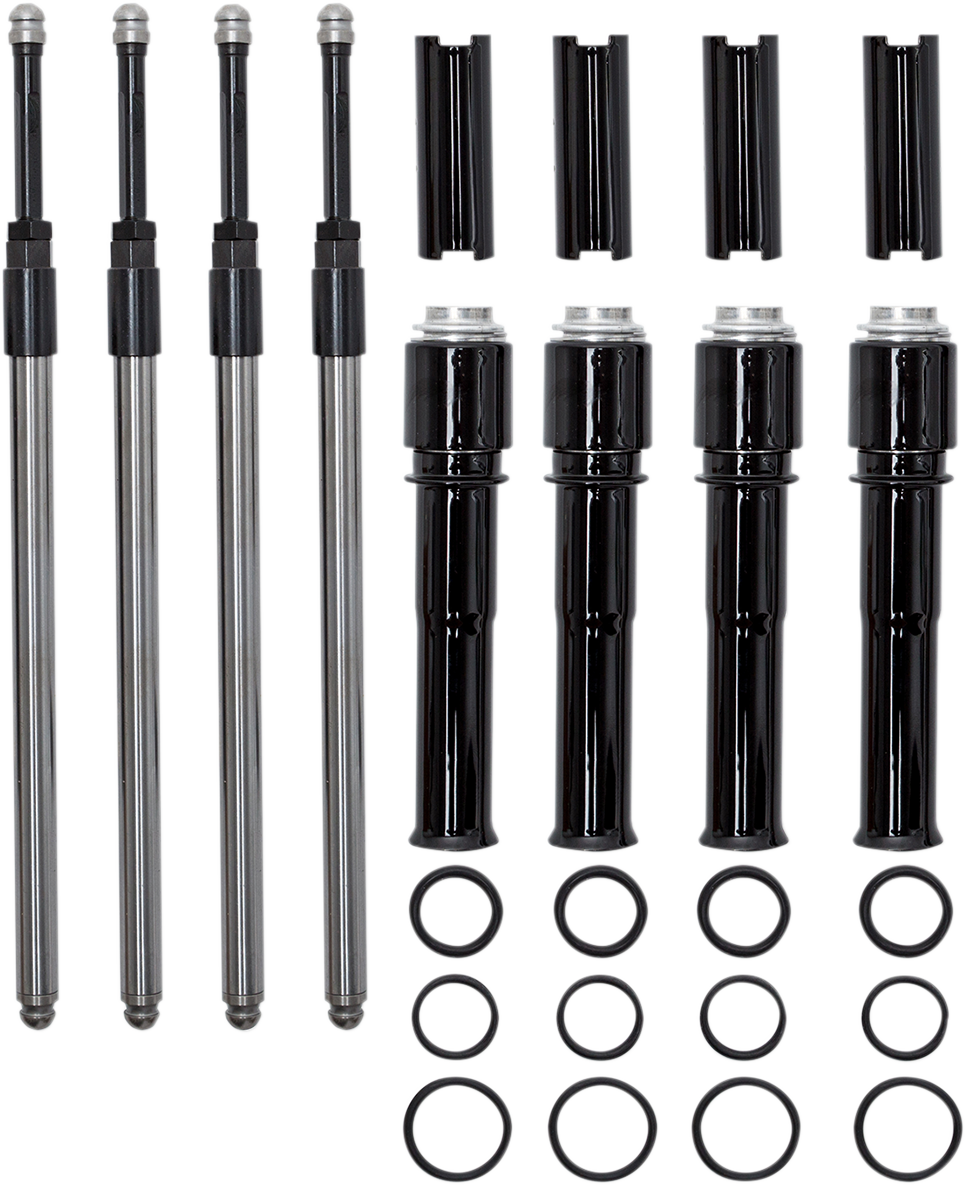 S&S CYCLE Quickee Pushrod Kit with Gloss Black Covers - M8 930-0137