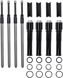 S&S CYCLE Quickee Pushrods Kit with Gloss Black Covers - Twin Cam 930-0143