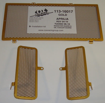 Cox Racing Radiator Guards for the Aprilia RSV 1000 / Mille / R / Factory (04-10) and Tuono 1000 (06-10)