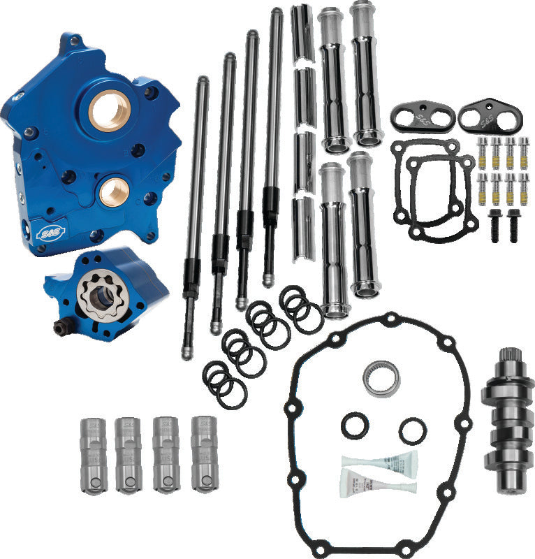 S&S Cycle 2017+ Oil Cooled M8 Models Chain Drive 475C Cam Chest Kit w/ Chrome Pushrod Tubes